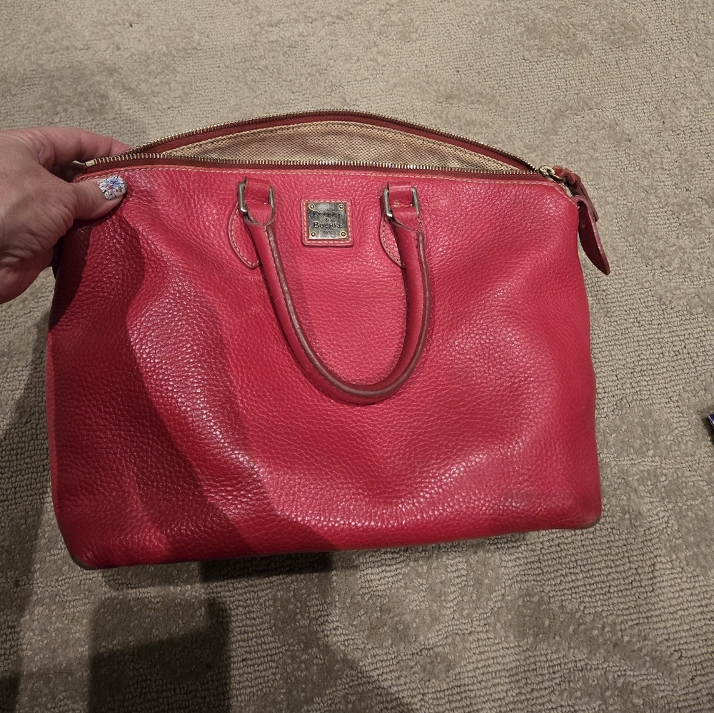 Red Leather Dooney & Bourke Handbag